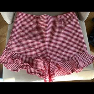 Red and white gingham shorts